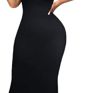 Womens Long Bodycon Dress Summer Casual Short Sleeve Midi Party Fitted